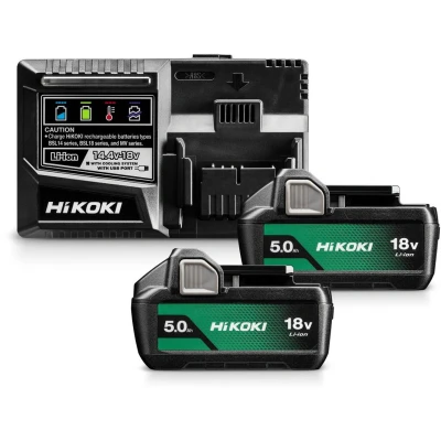 Afbeelding van HIKOKI UC18YSL3WKZ 18V accu laadset (2x 5.0Ah + UC18YSL3 lader)