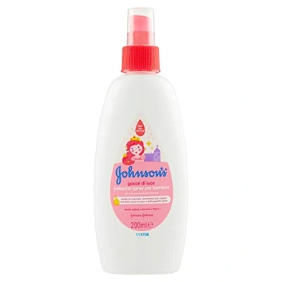 Afbeelding van JOHNSON&#039;S Baby, Spuitbalsem voor kinderen, lichtdruppels, zonder kleurstoffen, alcohol en zeepsulfaten, meer tranen, met zijdeproteïne arganolie, 200 ml