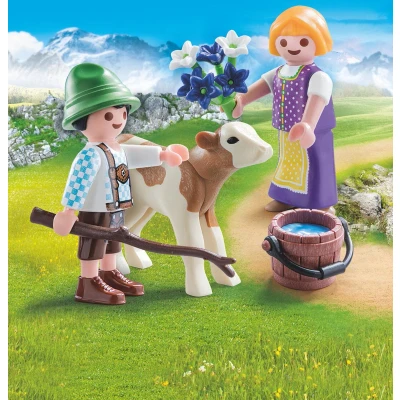 Afbeelding van PLAYMOBIL Kinderen met kalf 70155