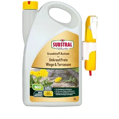 Afbeelding van Substral Naturen Acetum basisspray 3 liter voor het verwijderen van onkruid op paden, terrassen of opritten thuis, groen