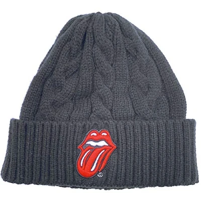 Afbeelding van The Rolling Stones Cable Knit Logo Beanie Muts