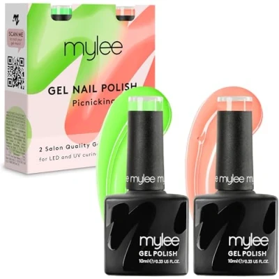 Afbeelding van Mylee Nagellakset, semi permanent, 2 x 10 ml, [Picnicking Duo], UV/LED, nail art, manicure, pedicure, voor professioneel en thuisgebruik [lente/zomer 2024] duurzaam eenvoudig aan te brengen