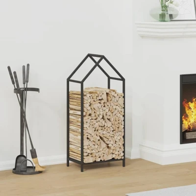 Afbeelding van Brandhoutrek 40x25x90 cm koudgewalst staal zwart