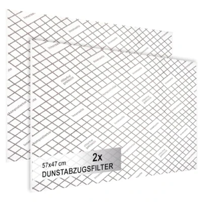 Afbeelding van COM FOUR® 2 x afzuigkap filter met hoge filterprestaties 1 mm universeel plat filter, op maat te snijden verzadigingsindicator (met indicator stuks)