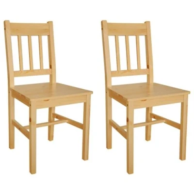 Afbeelding van Eetkamerstoelen 2 st grenenhout