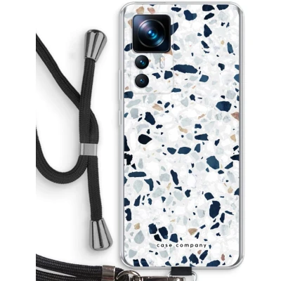 Afbeelding van Case Company® hoesje met Koord geschikt voor Xiaomi 12T Terrazzo N1 Telefoonhoesje Zwart Bescherming aan alle Kanten en Over de Schermrand