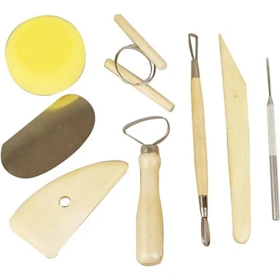 Image de Creative jeu Modelleerd&#039;outils bois/acier argent 8 pièces