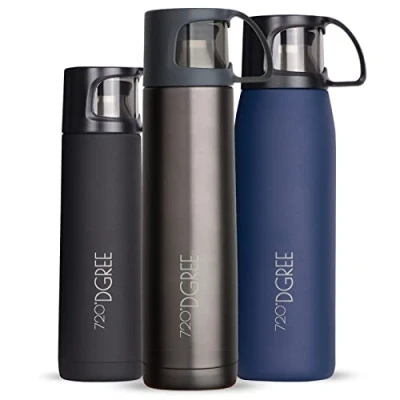 Afbeelding van 720DGREE Follow thermosfles met beker, 450 ml, 700 1 liter, lekvrij, BPA vrij, van roestvrij staal, voor koffie, thee, perfect buiten, werk, kinderen, school, baby
