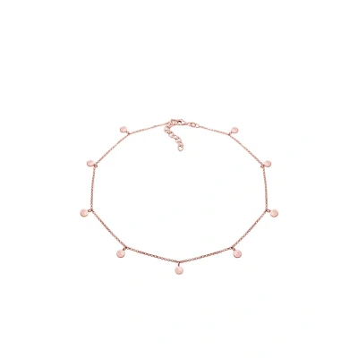 Afbeelding van Elli Choker COIN Plate Ketting rosegoldcoloured, Dames, Maat: 36, Rosegold coloured