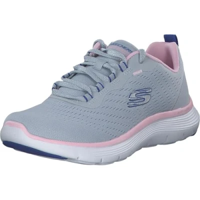 Afbeelding van Skechers Flex Appeal 5.0 New Path Sneakers voor dames, Grijs Mesh Blauw Roze Trim, 40 EU