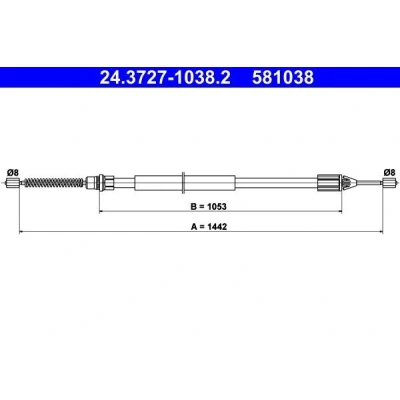 Afbeelding van Ate Handremkabel 24.3727 1038.2