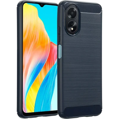 Afbeelding van imoshion Hoesje Geschikt voor Oppo A38 / A18 Siliconen Brushed Backcover Donkerblauw