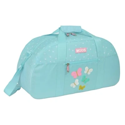 Afbeelding van Sporttas Moos Butterflies Licht Blauw 50 x 26 20 cm