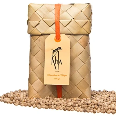 Afbeelding van KHLA Witte peper van Kampot Premium BGA peperkorrels uit biologische landbouw (100 g)