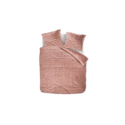 Afbeelding van Dekbedovertrek Teddy Jacquard 1 persoons (140x200/220), Kleur: Roze Microvezel Patroon WitGrijsRozeAntraciet Zydante Ga naar Dekbed