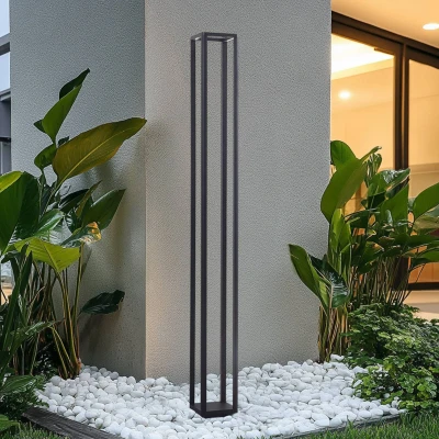 Afbeelding van Lucande LED tuinpadverlichting Thorvid, hoogte 180 cm, zwart, aluminium