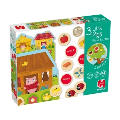 Afbeelding van Jumbo Goula 3 kleine biggetjes Memo &amp; Lotto Kinderpuzzel 24 stukjes