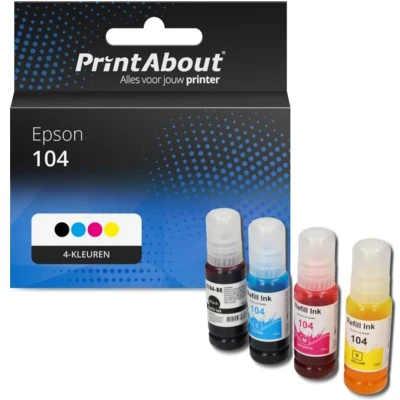 Afbeelding van Huismerk Epson 104 (C13T00P14/24/34/440) Inktcartridge 4 kleuren Voordeelbundel