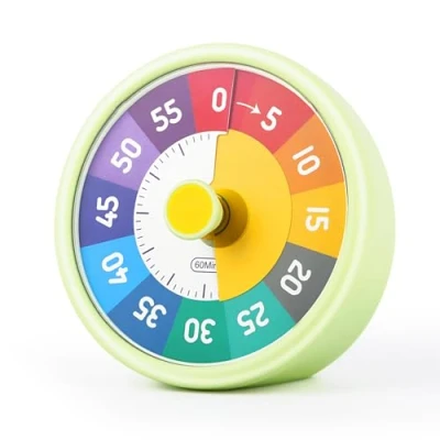Afbeelding van Visuele timer voor kinderen, 60 minuten, countdown, kantoor, tijdmanagement, school, keukenkantoor (groen)
