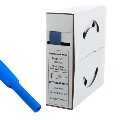 Image de Offgridtec 5 m de gaine thermorétractable 12,7 mm &gt; 6,4 mm, bleu