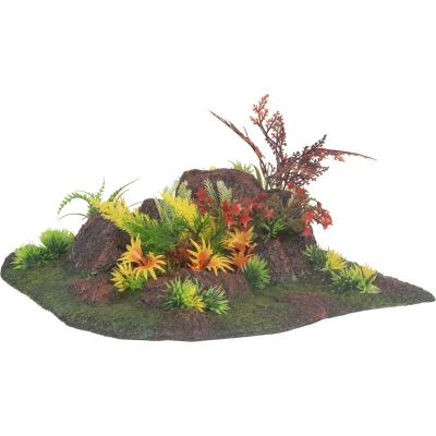 Afbeelding van Aquarium decoratie Radha rots + plant 27,5 x 10 cm