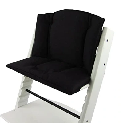 Afbeelding van BAMBINI WELT Vervangende hoes, zitkussen, verkleiner, compatibel met STOKKE Tripp Trapp voor kinderstoel, gemêleerd (zwart uni)