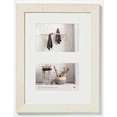 Afbeelding van walther ontwerp HO215W Home houten fotolijst, 2X 4 x 15,2 cm (2X 10 15 cm), crème wit