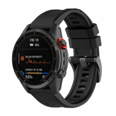 Afbeelding van Siliconen sportbandje Zwart Garmin Approach S60 &amp; S62 / Instinct 2 (Solar)