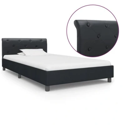 Afbeelding van vidaXL Bedframe kunstleer zwart 100x200 cm