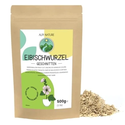 Image de Alpi Nature Racine de Guimauve Tisane 500g, Coupée et non Pelée, Thé en Vrac