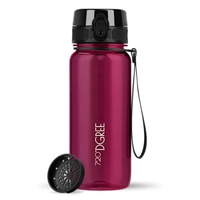 Afbeelding van uberBottle Drinkfles, met vruchtenzeef, 350ml/500ml/650ml/1l/1,5l, BPA vrij, sportfles voor universiteit, fitness, sport, outdoor, waterfles van Tritan, light, onbreekbaar, duurzaam, blauw, 650ml