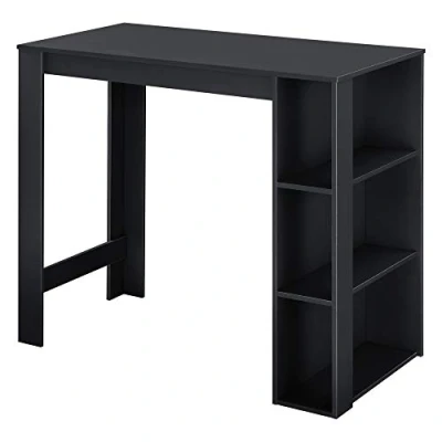 Afbeelding van Bartafel Danderyd met 3 planken 120x60x105,5 cm zwart