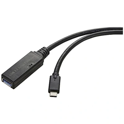 Afbeelding van Renkforce USB kabel 3.2 Gen1 (USB 3.0 / 3.1 Gen1) C stekker, A bus 5.00 m Zwart Actief Met signaalversterking, OTG functie RF 5231962