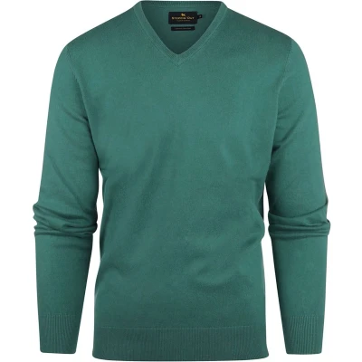 Afbeelding van Steppin&#039; Out Trui Cashmere V hals Medium Groen Maat XL Heren Pullovers