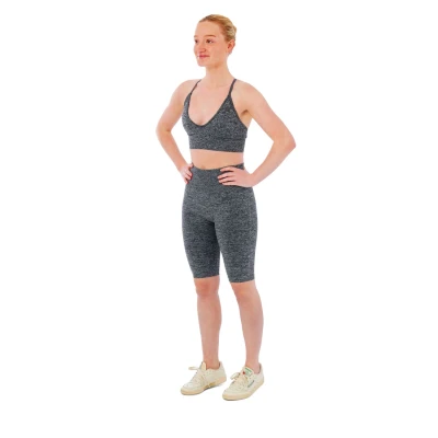 Afbeelding van Xtreme Sportswear Dames Sportset Korte Sportlegging + Sport BH Antraciet Melange XL