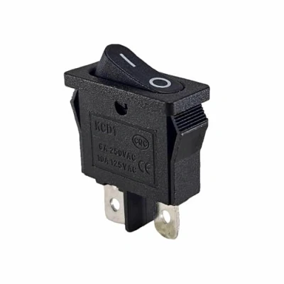 Afbeelding van Mini tuimelschakelaar, 7 x 19 mm, 2 polig, AC 250V, 6A, 12V 20A DC (6V, 9V, 12V, 24V, 125V AC/C), aan/uit schakelaar, zwart, voor tafellamp