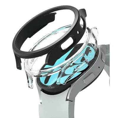 Afbeelding van Ringke Slim Hoesje (2 Pack) Geschikt voor Samsung Galaxy Watch 6 44MM Bumper Case Lichtgewicht Transparant Zwart