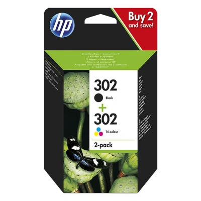 Image de HP 302 Duo Pack Noir + Magenta Jaune Cyan