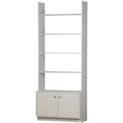 Afbeelding van WOOOD Madu Boekenkast Grenen Wolkengrijs 200x80x35