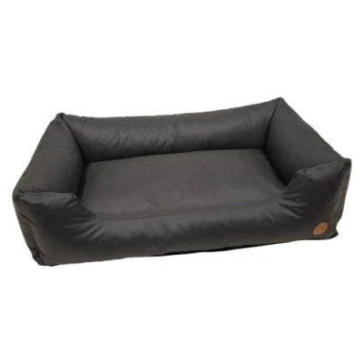 Afbeelding van Jack and Vanilla Timeless Classy Sofa Hondenmand Kunstleer Zwart Maat XL: 120x82x27 cm
