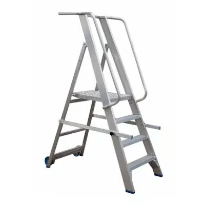 Afbeelding van Solide mobiele magazijntrap 4 treden