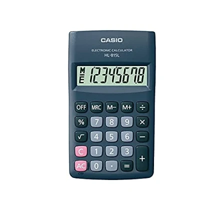 Afbeelding van Casio HL 815L zakrekenmachine, 8 cijferig display, met vierkantswortel, zwart