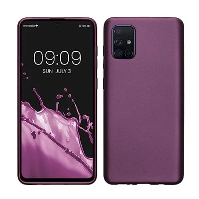 Afbeelding van kwmobile telefoonhoesje geschikt voor Samsung Galaxy A71 Hoesje smartphone Back cover in metallic lila