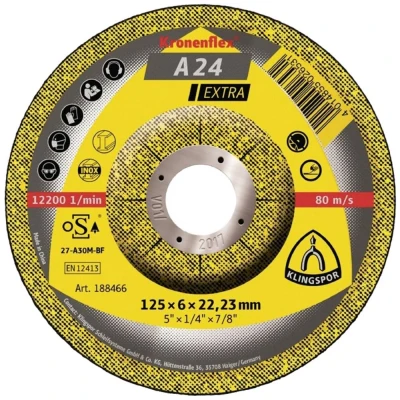 Afbeelding van Klingspor 188465 A 24 Extra Afbraamschijf gebogen Diameter 115 mm Boordiameter 22.23 Staal 10 stuk(s)