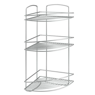 Afbeelding van Metaltex Onda Badkamer Hoekrek 3 Etages 22X22X53 Cm Zilver