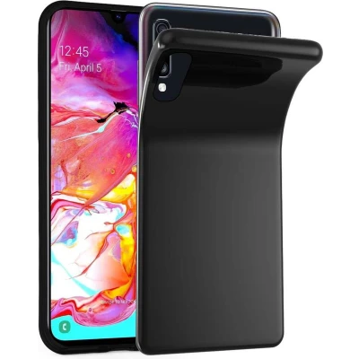 Afbeelding van Cadorabo Hoesje geschikt voor Samsung Galaxy A70 / A70s in ZWART Beschermhoes gemaakt van flexibel TPU Silicone Case Cover