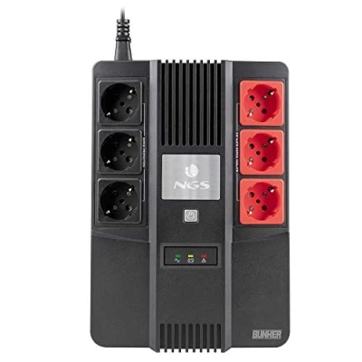 Image de OFF LINE onduleur NGS FORTRESS BUNKER 600VA (360W) avec batterie de secours 12V/7 AVR function 6 prises Schuko 3