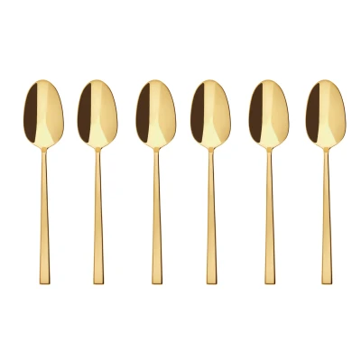 Afbeelding van Sambonet Koffielepels Rock Goud 6 Stuks