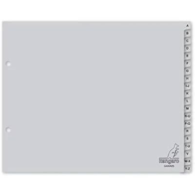 Afbeelding van Kangaro tabbladen 180x210mm speciaal voor ordners PP 120 micron 2 gaats 20 delig letters G420AZS