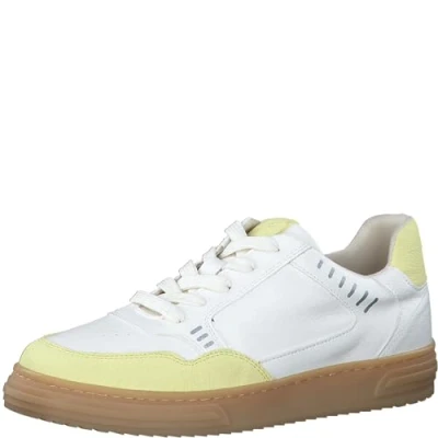 Afbeelding van Tamaris Sneakers laag, Dames, Maat: 36, White yellow Kunststof
